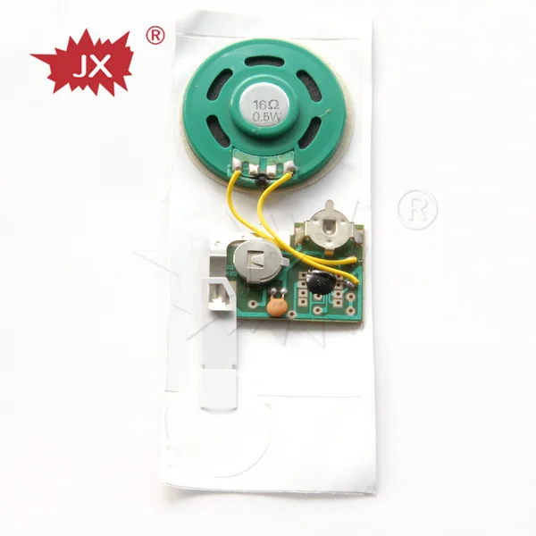 Electronic mini speaker music card mechanism recordable greeting card
