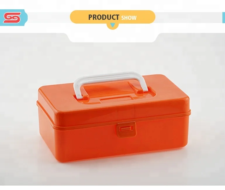 pink color tool medicine multipurpose plastic storage box with handle