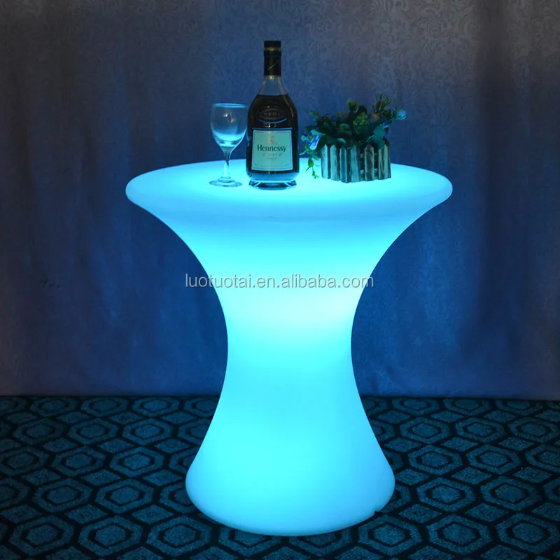 Modern PE plastic LED glowing bar table/color changingled bar table/ nightclub/ illuminated led furniture