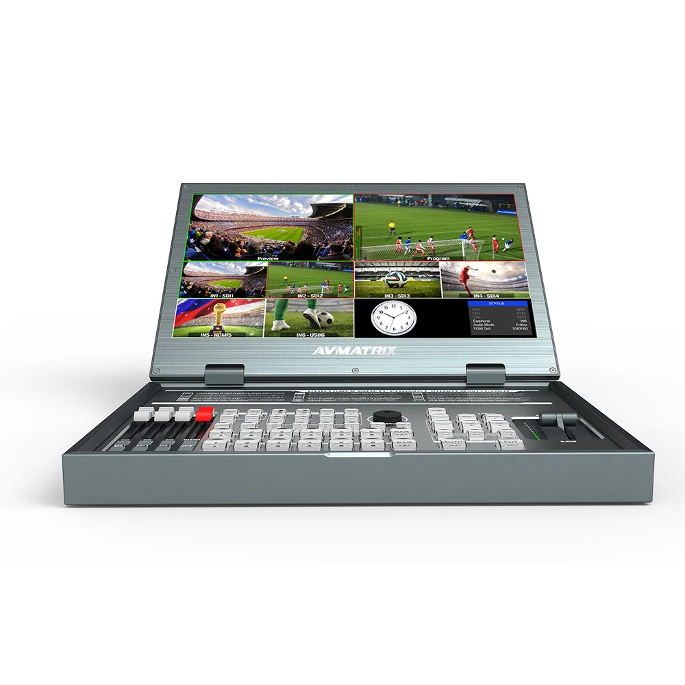 AVMATRIX Audio Visual Foldable Professional 6 Channel Portable Video Switcher Mixer with Recorder