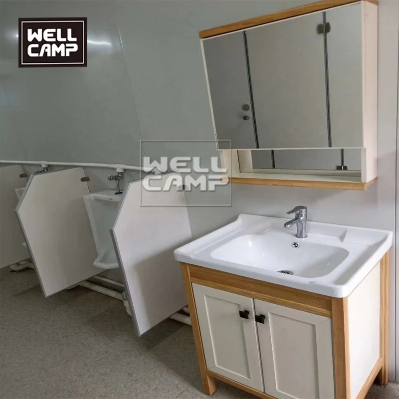 Wellcamp container wash room flat pack container bathroom manufactured mobile homes for sale