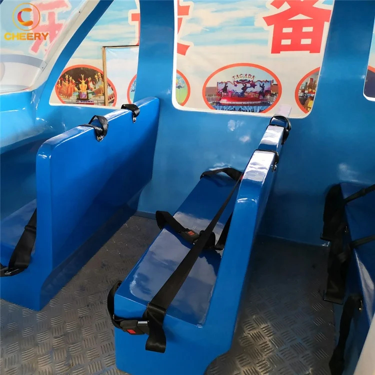 Funny Cheap Children Amusement Park 10 Seats Sliding Helicopter Plane Electric Mini Flying Car Rides