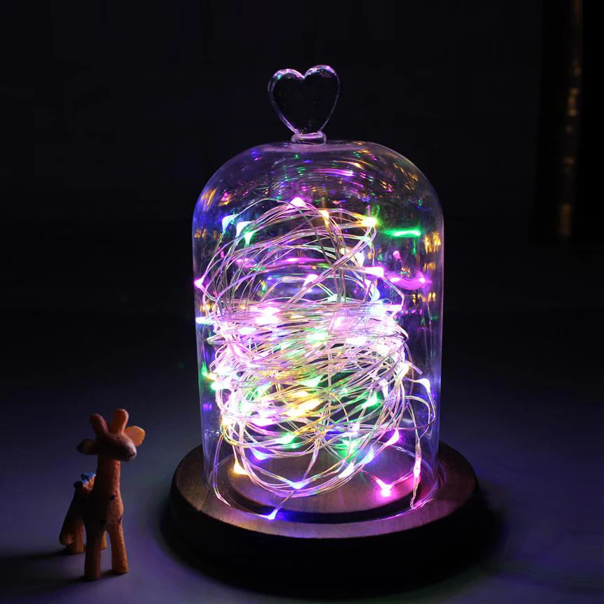 Custom made high quality CR2032 button battery operated flexible mini copper wire LED fairy string strip lights