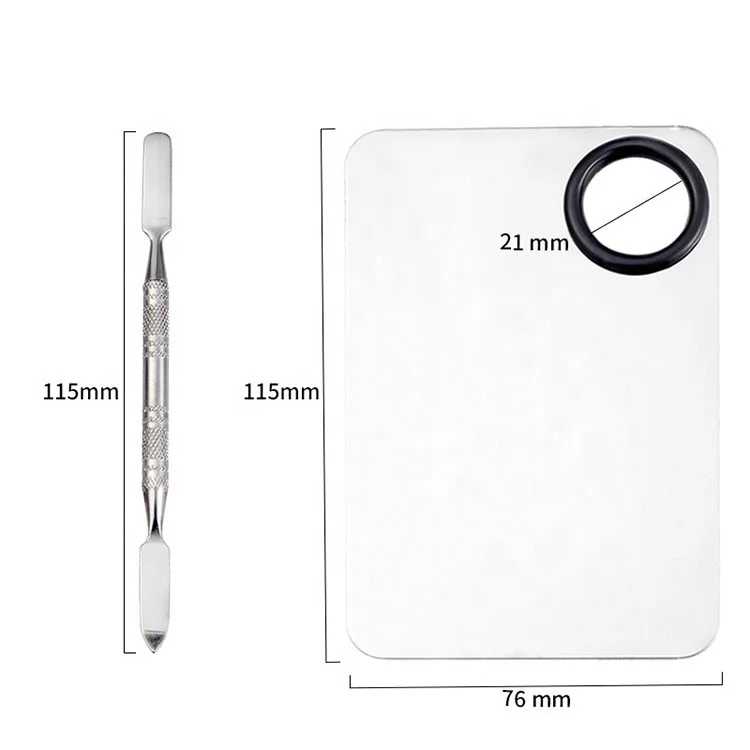 Sialia High Quality Nail Art Cosmetic Tools Stainless Steel Makeup Nail Palette With Spatula Professional