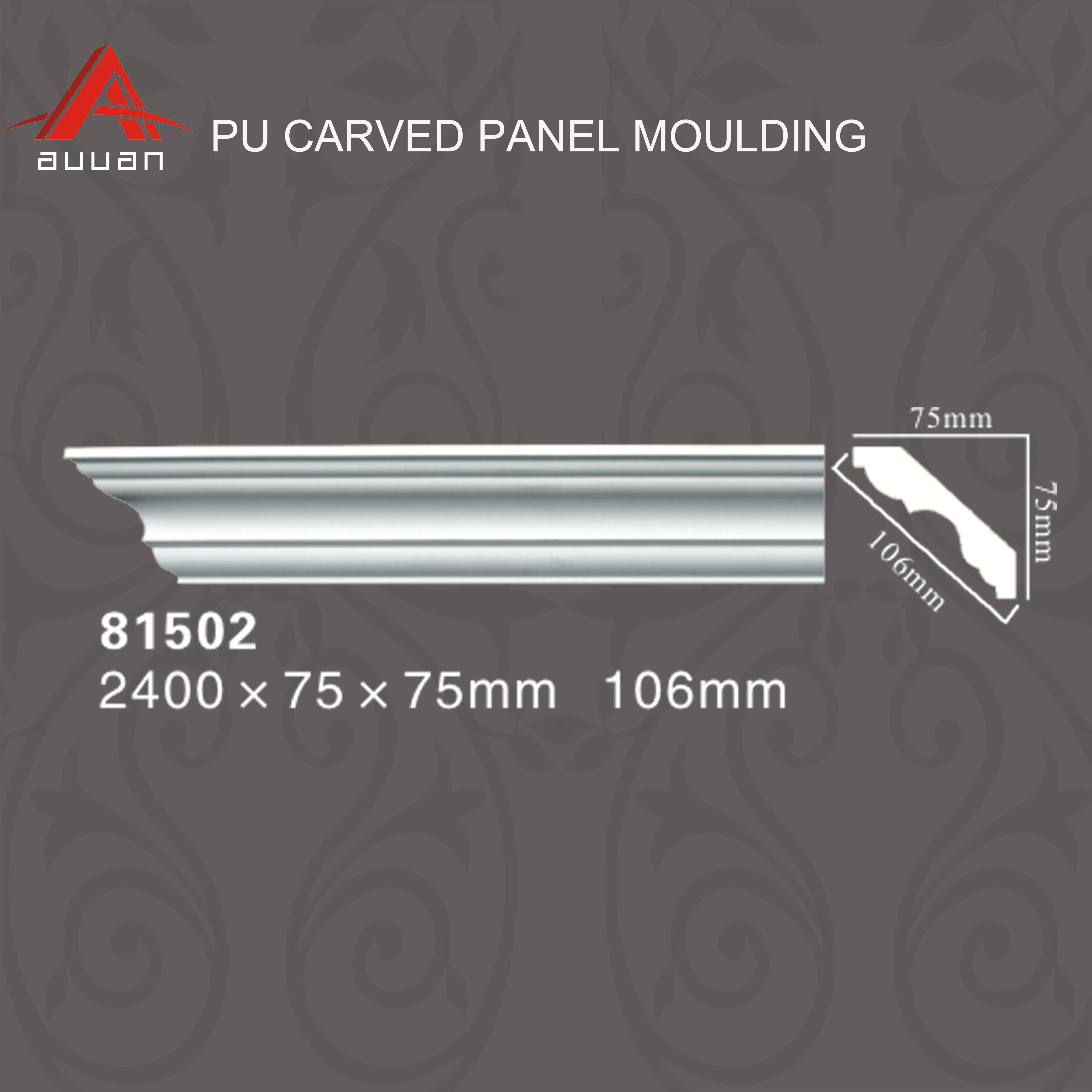 Malaysia Polyurethane Foam Molding Frame Cornice Dentil Moulding for House