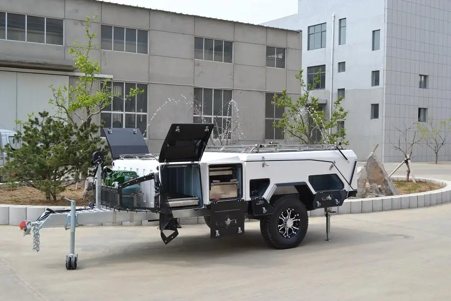 Rongcheng Fiberglass camping trailer rear folding LH-CPT-04F