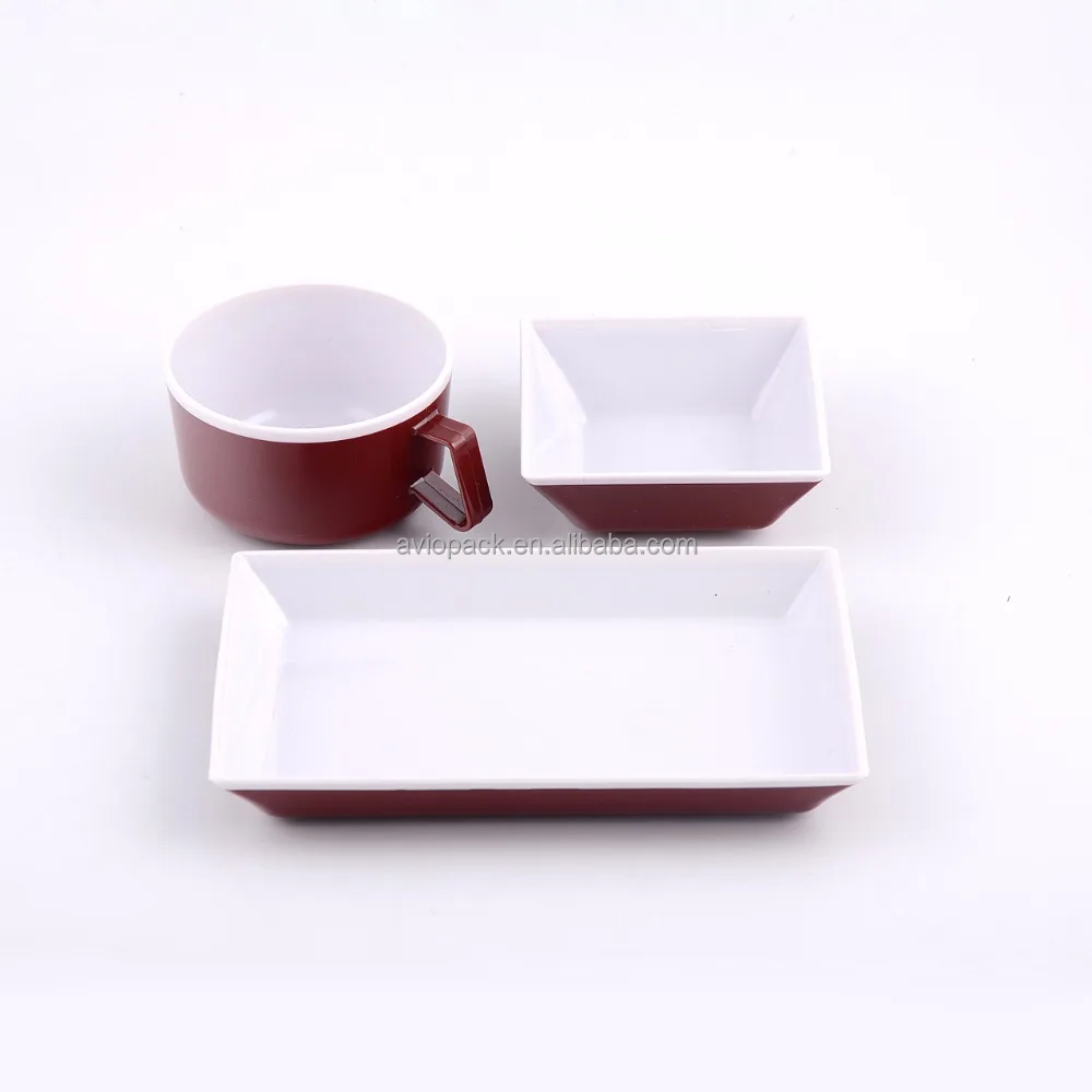 Hot sale heat resistant custom logo ABS plastic airline tableware