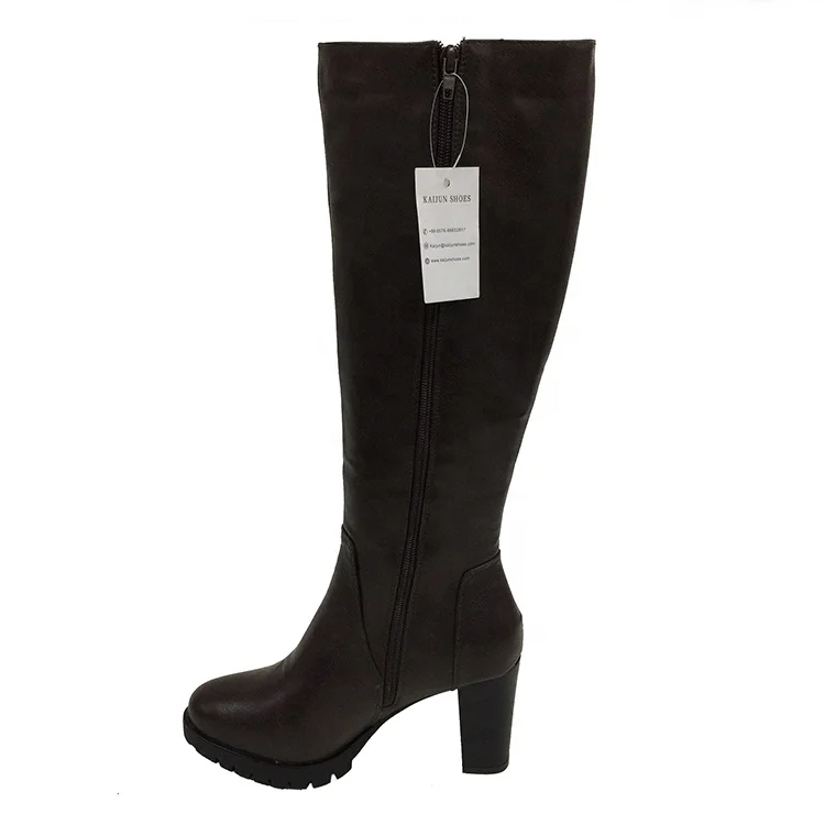 Wholesale Women Leather Flat Low Heel Shoes Sexy Ladies Knee High Boots