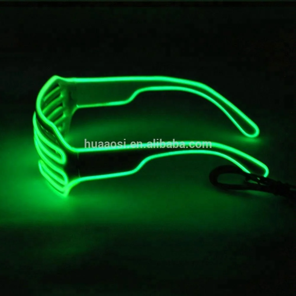 Rave party el neon glasses /led sunglasses From EL wire glasses manufacturer