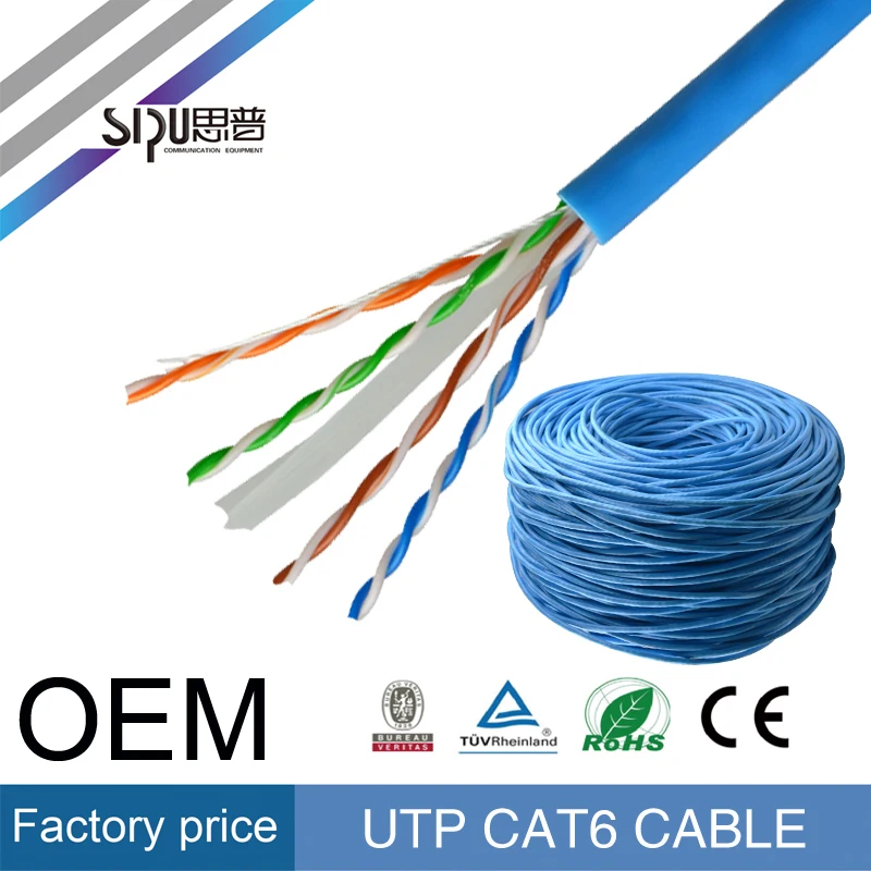 SIPU высокоскоростной RG45 кабель utp cat6 lan кабель 4 пара 23 AWG CE/ROZH утвержденный сделано в китае