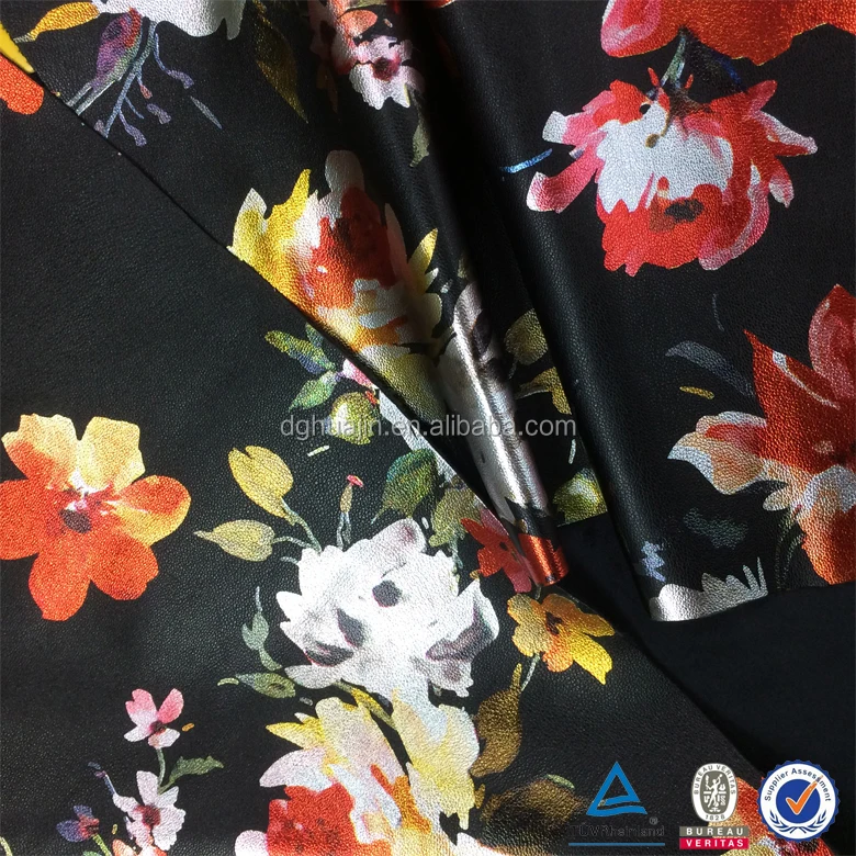 Environmentally friendly fancy flame retardant dye 55% double color artificial 45% PU leather fabric for garment