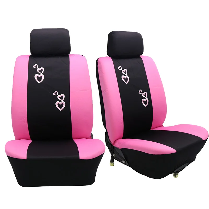 AUTO HIGH Car Seat Covers Full Set Breathable Mesh Cloth Automotive Front and Back Seat Protect Covers Pink (62182684828)