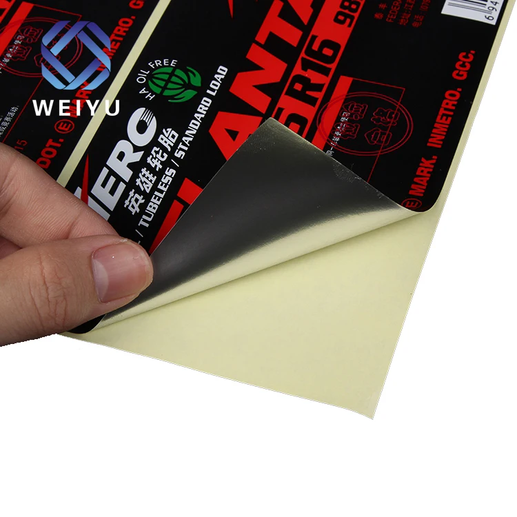 Custom Strong Permanent PET Adhesive Tyre Label Stickers For Rubber Tire