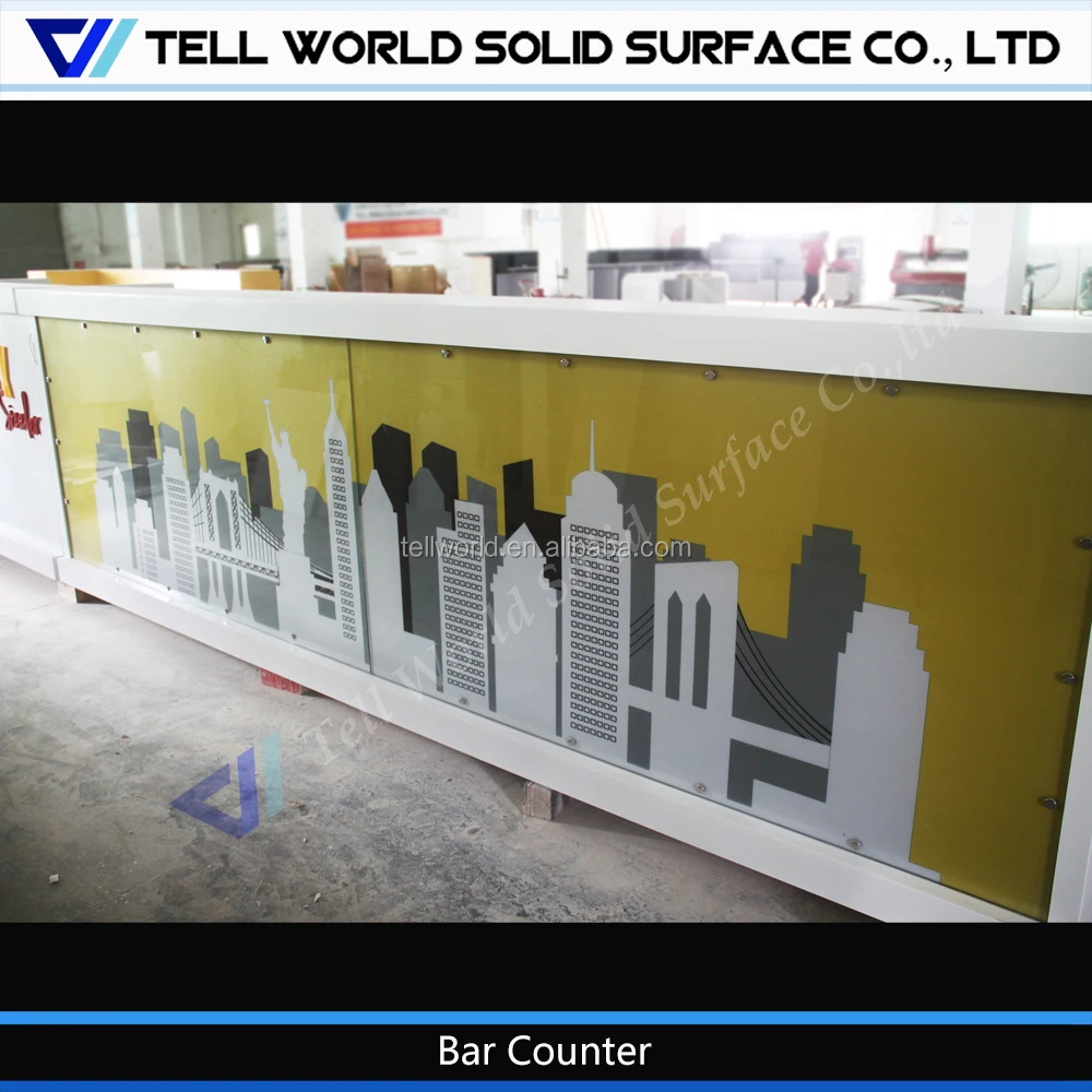 
Fashion style High end attractive design artificial stone bar counter wine sets 