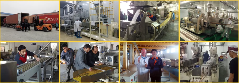 
Corn Chocolate Cream Core Filled Puff Snacks Food Extruder Machine Processing Line 