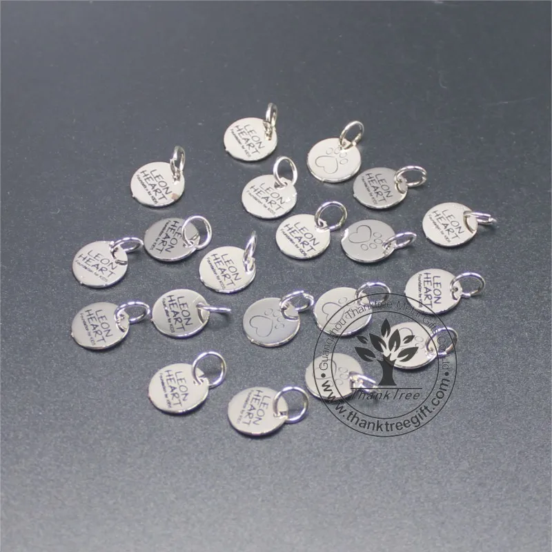 factory wholesale logo engraved custom small metal tags for jewelry
