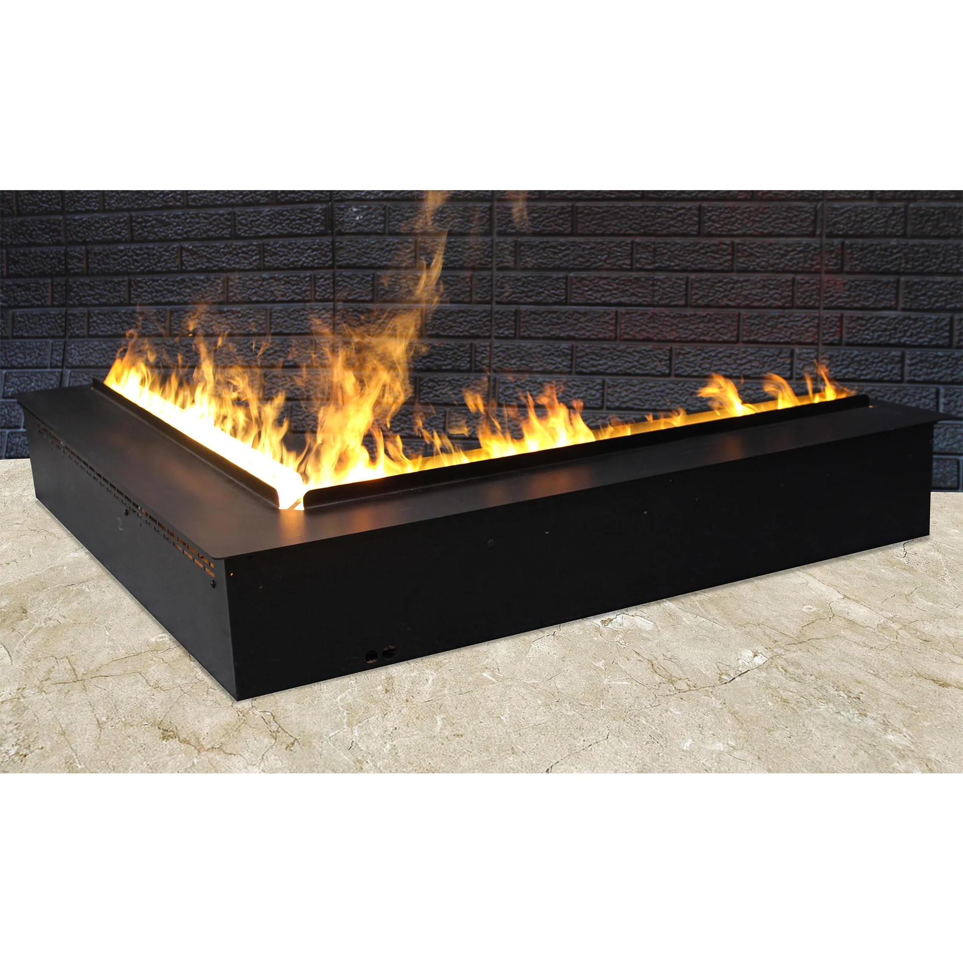 
Water Opti Mist Fire Steam Fireplace Cassette L Shape Design Smoke Flame Effect Custom Made Customized 