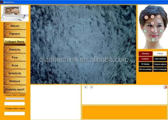 Portable sebum pigment collagen elasticity pore acne sensitivity moisture skin analyzer machine for beauty salon