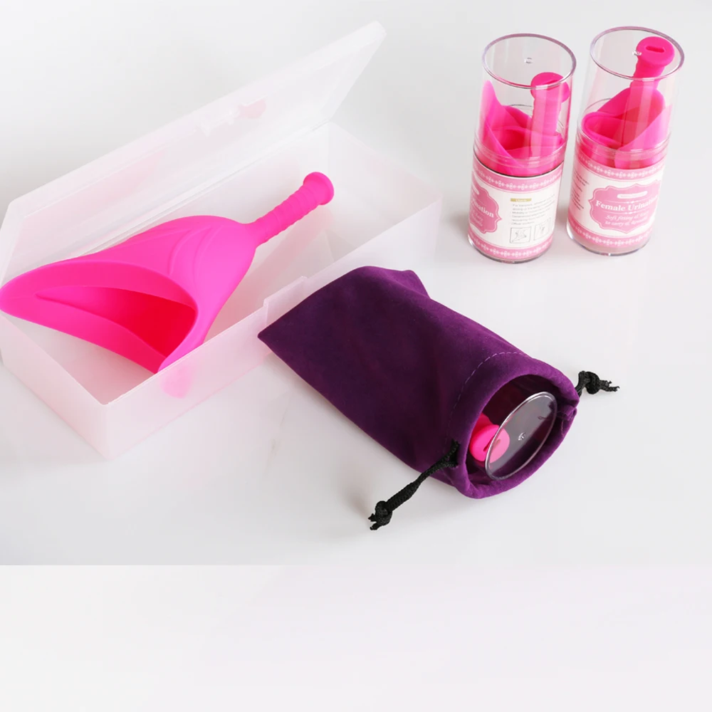 Лидер продаж на Amazon, портативное женское Силиконовое устройство для мочеиспускания/складные силиконовые писсуары