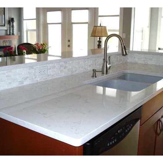 Popular Customized  White Quartz Stone  Kitchen Countertop  and  Vanty top