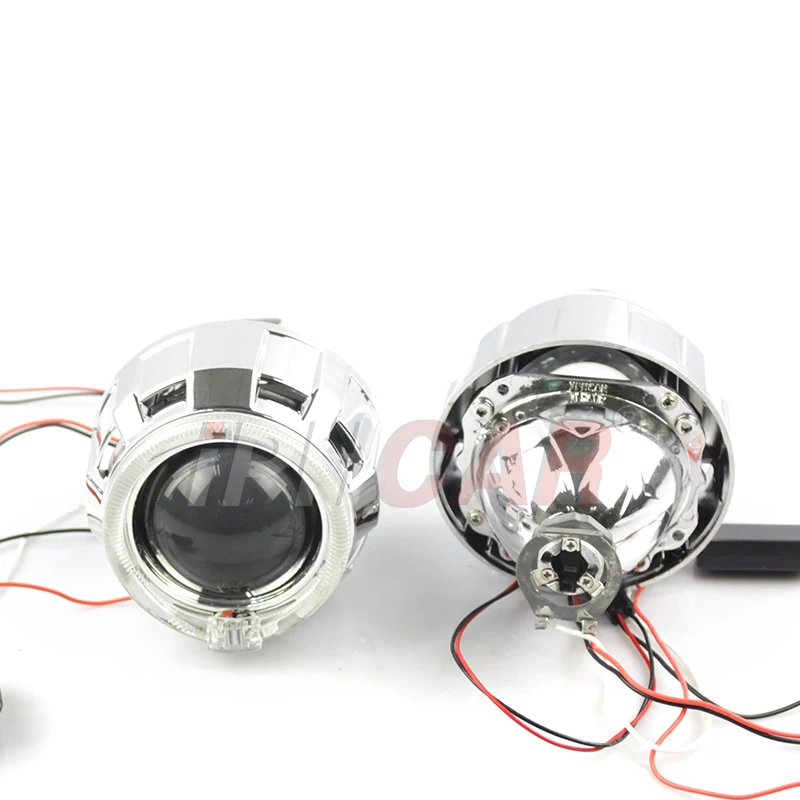 IPHCAR 2.5 inch Mini Lens Round Led Rings Projector Lens Led Light Guide Hid Projector Lens