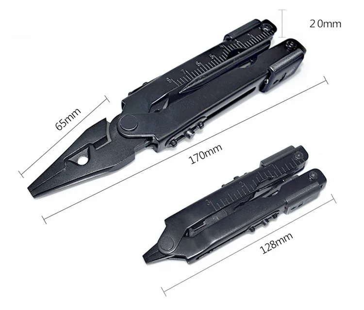 Многофункциональные плоскогубцы из нержавеющей стали, черный многофункциональный инструмент