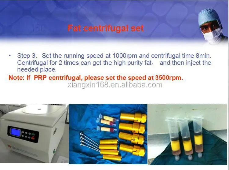 advance sealed caps syinges fat and blood plasma extract centrifuge TD4-MR