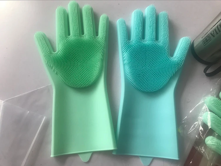 2022 factory cheap heat resistant kitchen magic silicone dishwashing cleaning gloves