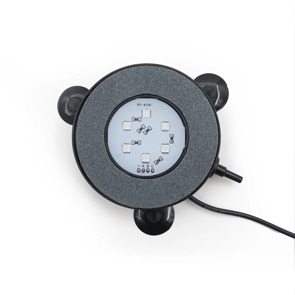 Chinese 2W LED Aquarium Bubble Light Round Stone Fish Tank Light Decoration RGB Colorful Bubble Air Lighting