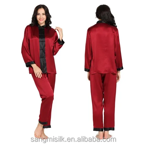 exotic knot silk pajama set for women professional silk garments manufacturer in China 100% mulberry silk