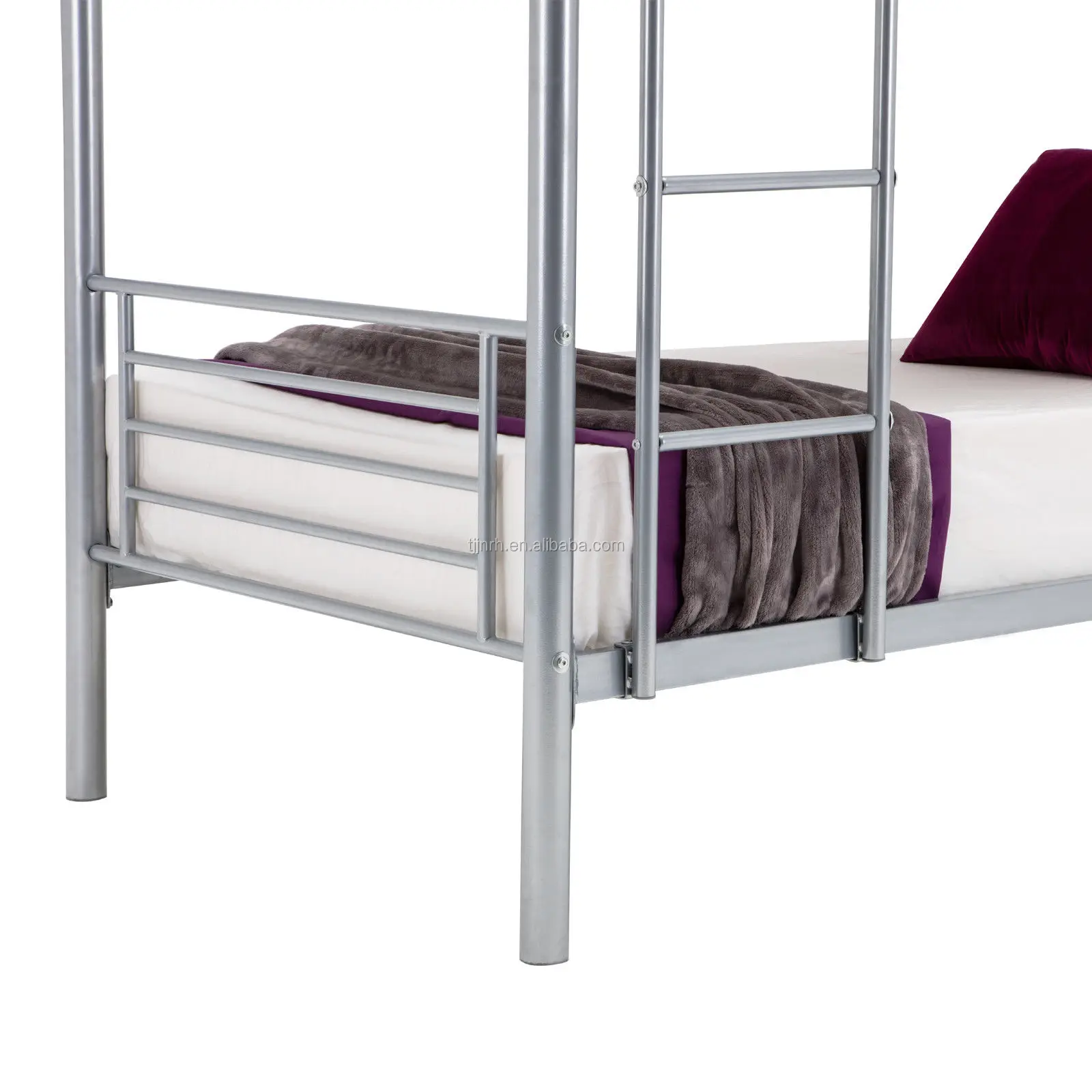 3FT Single Metal Bunk Bed Frame with Safety Guardrail 2-Storey Bed