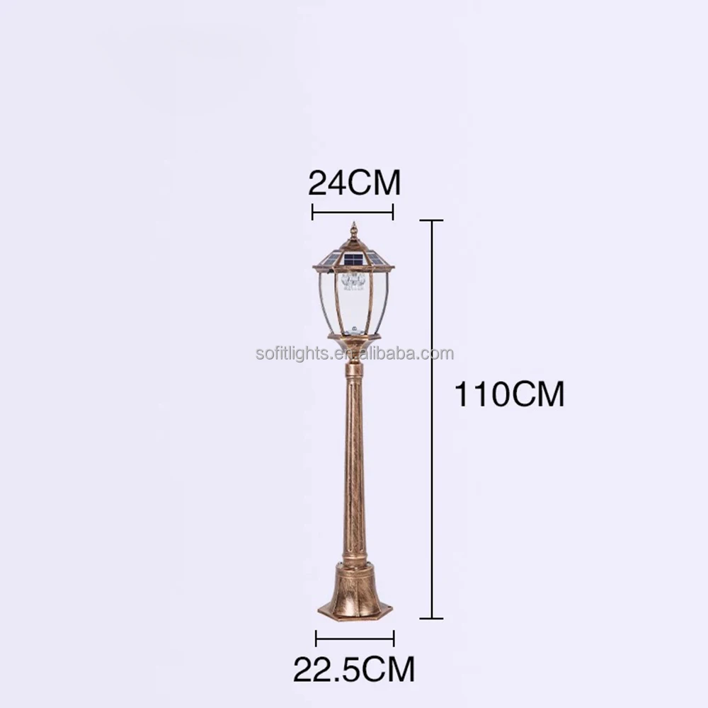 
Solar powered led garden lamp decorative lights with double light sources exchange 