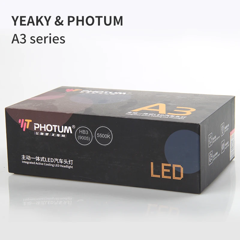 Factory Directly Selling YEAKY/PHOTUM A3 Series H7 Auto Lamp with RoHS CE E-mark DOT Certificate LED Headlight