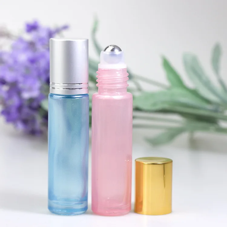 
Colorful Essential Oil Glass Bottle With Stainless Steel And Glass Roller Ball Bottle 