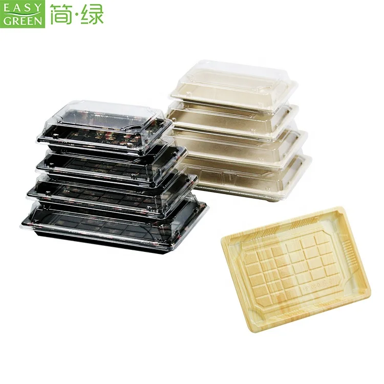 
Easy Green Recycling PS Plastic Black Printing Sushi Disposal Boat Plates 