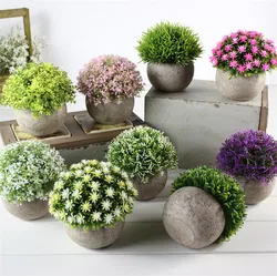 V-3219 Wholesale Artificial Plant Set In Pots Artificial Plastic Mini Plants