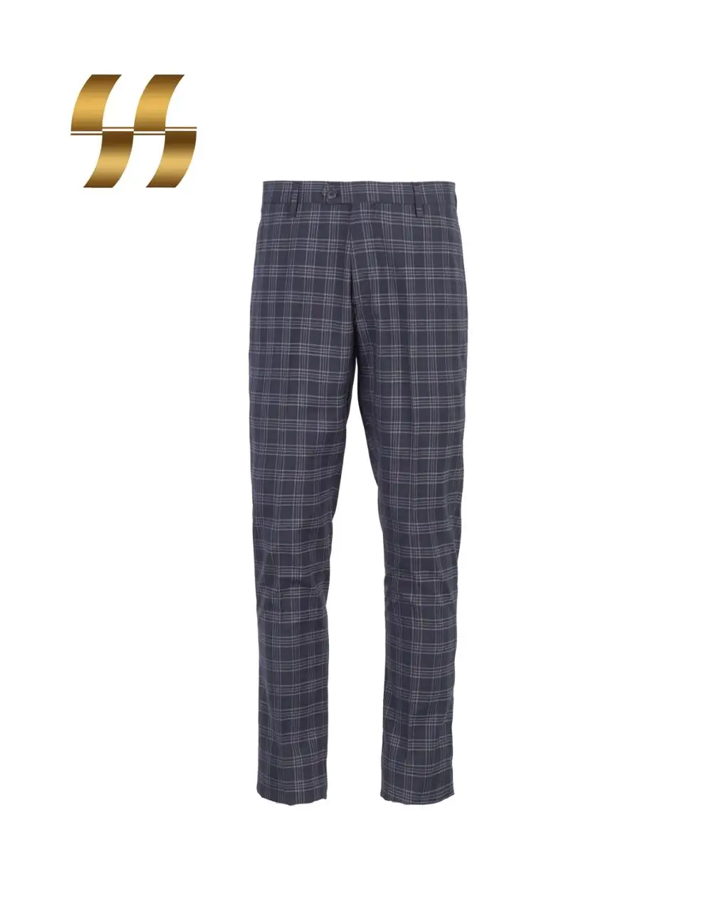 
Plaid oem formal long men Polyester/Rayon urban navy slim fit anti-pilling business suit TR pants 