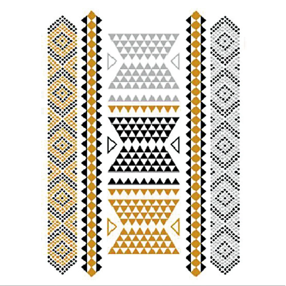 No-toxic Private Waterproof Gold Metallic Women Body Beauty Temporary Tattoo Flash Shrink Sticker  Tattoo