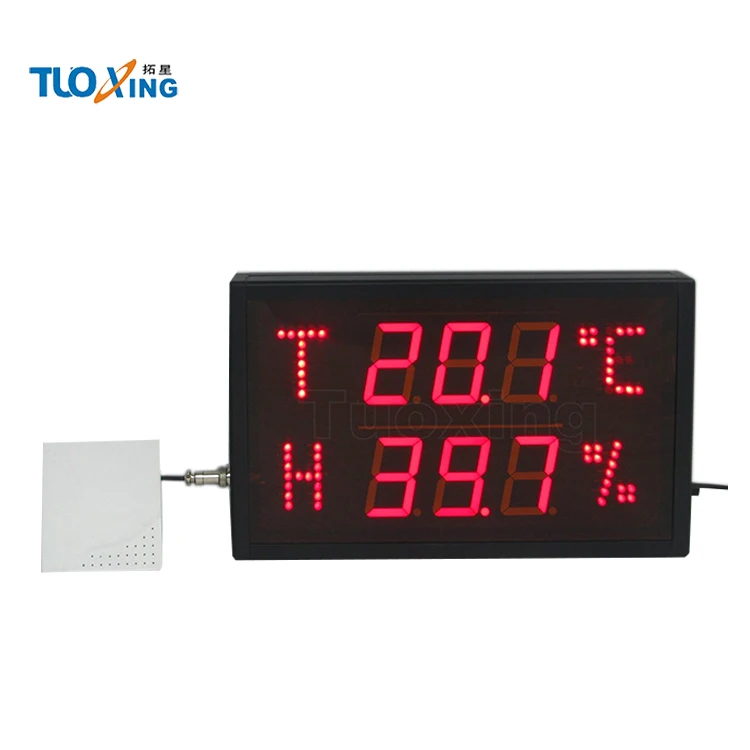 Small led digital temperature humidity display
