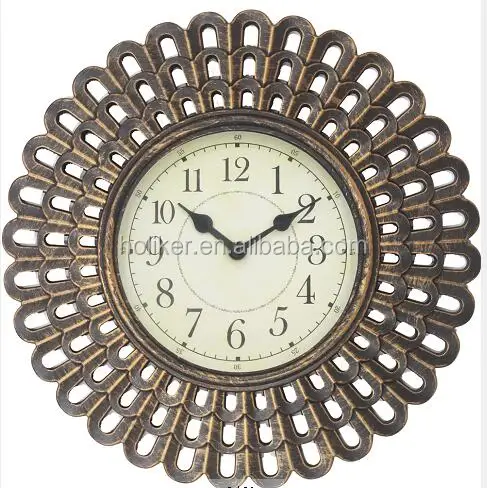 hot sale antique bronze color plastic craft clock