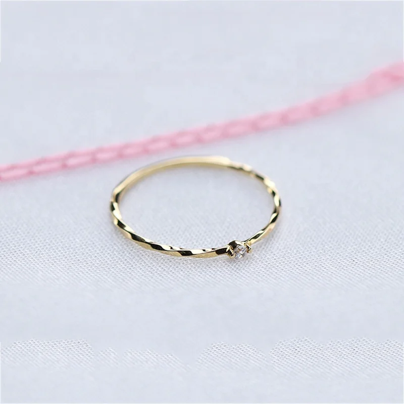
New Twisted 100% Authentic Solid 10K Yellow Jewelry Simple Gold Ring Designs Available Fast Shipping 2pcs A Lot 