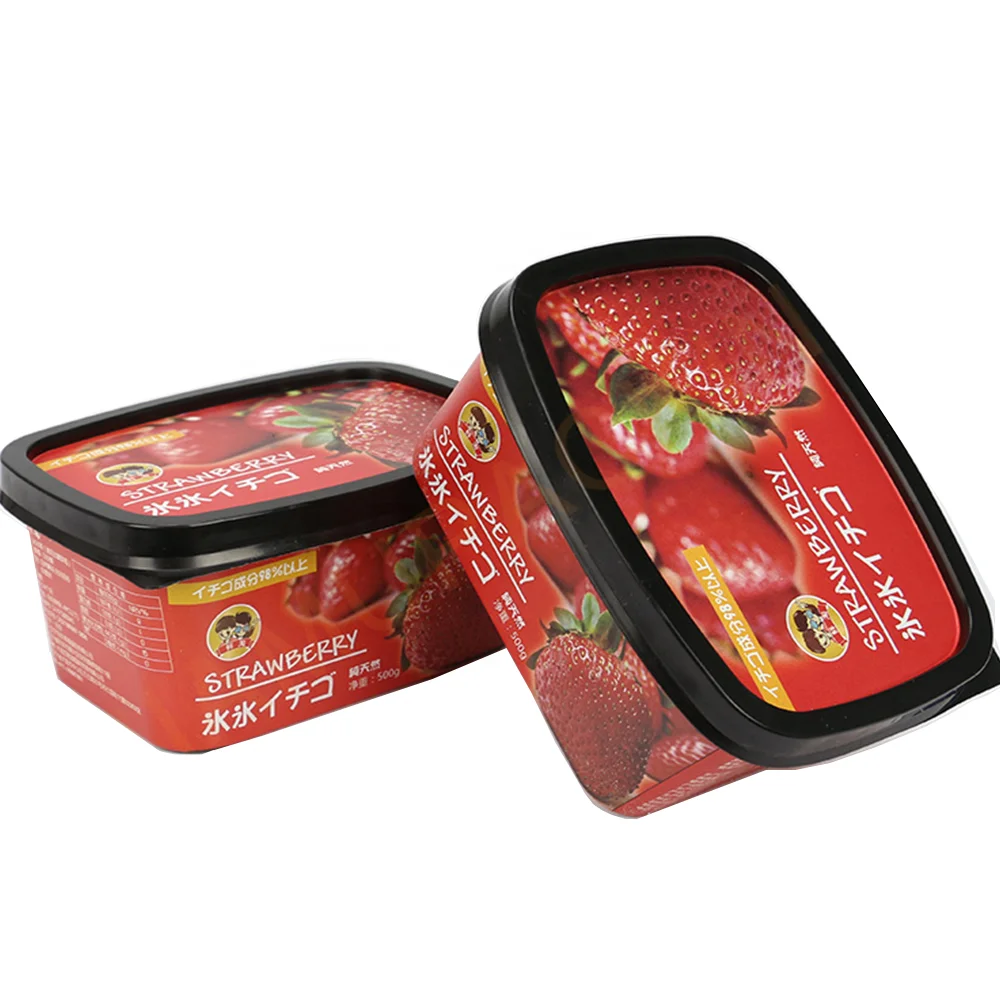 Custom Design Disposable Plastic Ice Cream Cup Box