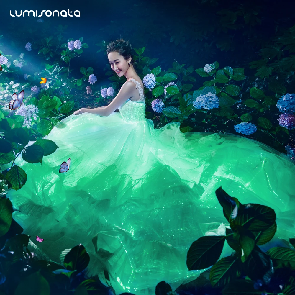 2018 Lumisonata Customized Luminous Wedding Dress Light up Prom Party