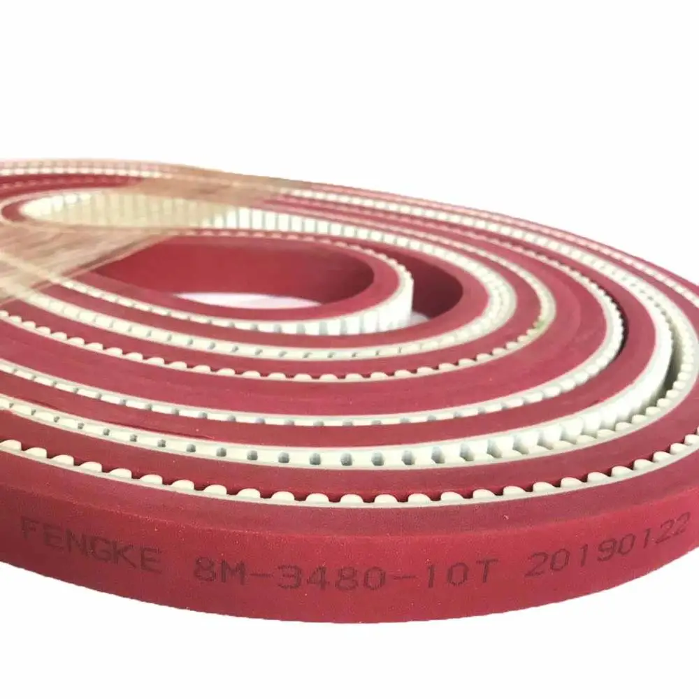 Red Rubber Coating PU Synchronous Belts 8M-3480-10T