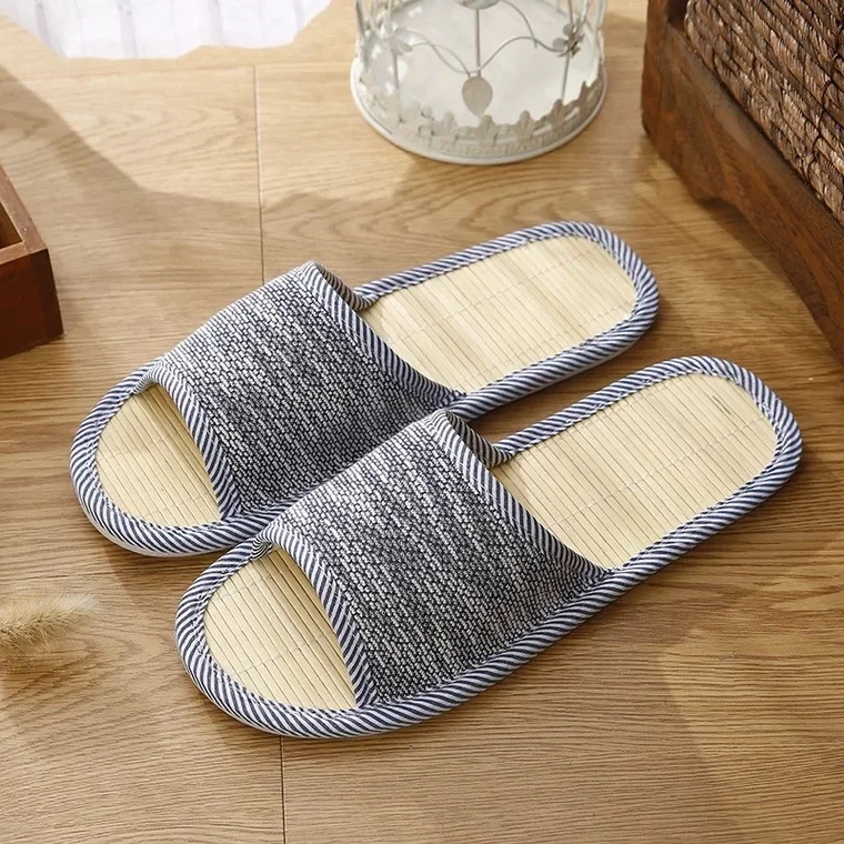 Summer bamboo open  toe indoor home slipper sandals