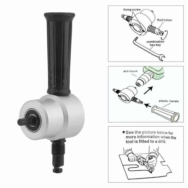 Double Head Tool Sheet Metal Nibbler Cutter for Metal Sheet Cutting with Wrench in Double Blister