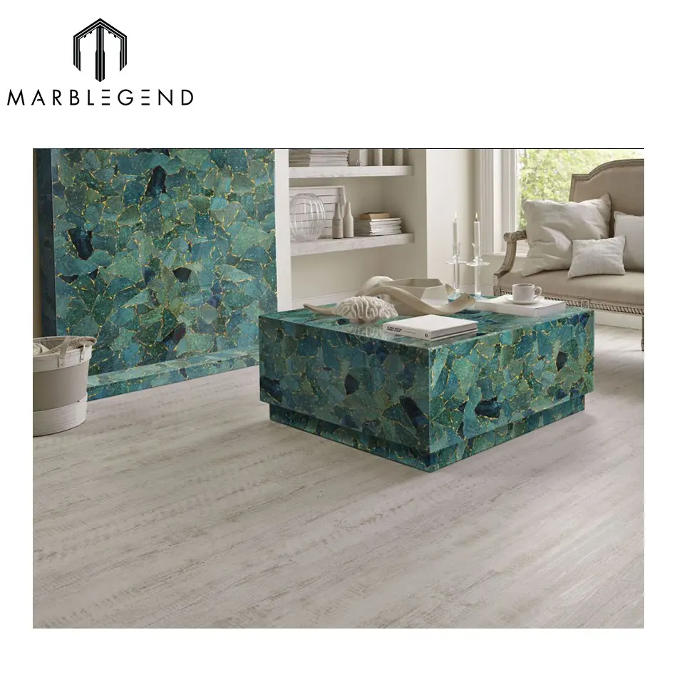 
Villa Interior Wall Decoration Green Jasper Semi Precious Slab 