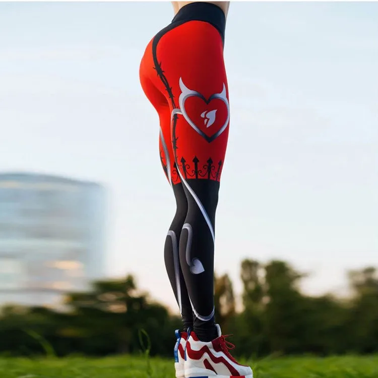 Best selling design high waist legging red and black camo breathable fashion woman workout legging