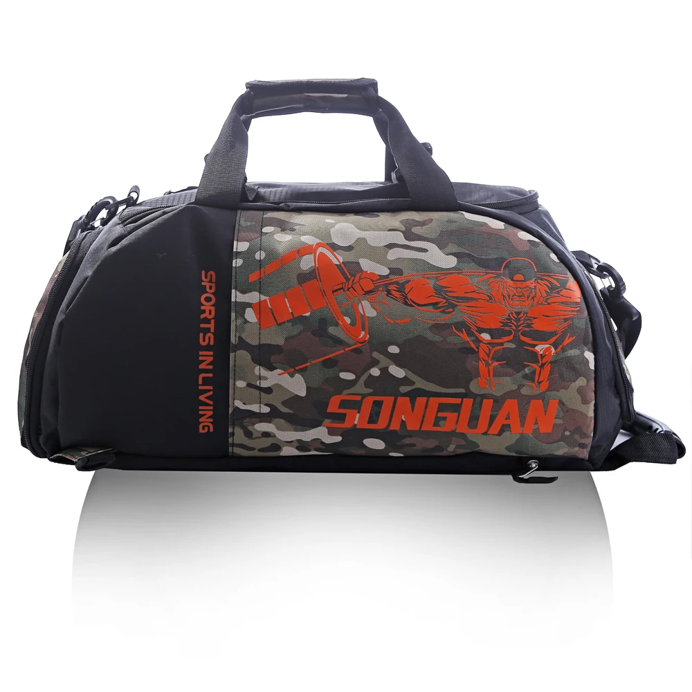 Camo Gym Travel Sports Duffel bag Backpack with Shoe Compartment