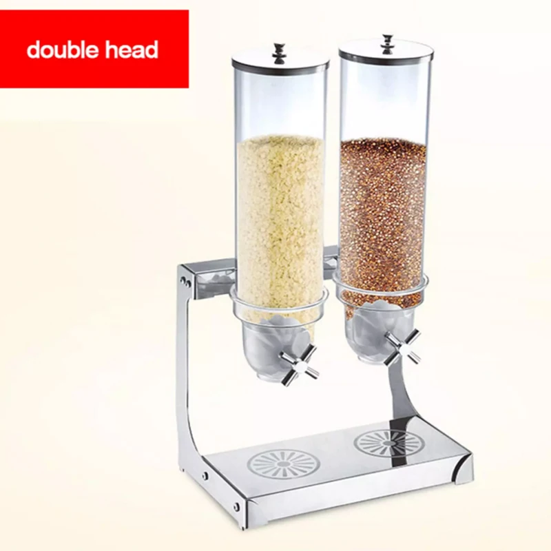 
Different Types Stainless Steel Dry Food Candy Nut Cereal Dispenser Triple Bulk acrylic cereal dispenser 